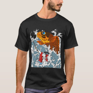Riesige Koi und Samurai T-Shirt