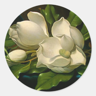 Riesige Magnolien auf ein Runder Aufkleber