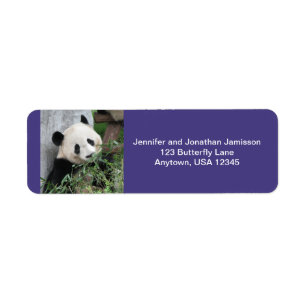 Riesige Panda-Rücksendeadressen-Aufkleber, lila