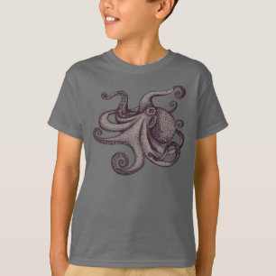 Riesige pazifische Kraken-Tinten-Skizze T-Shirt