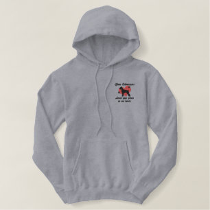 Riesige Schnauzers verlassen Tatzen-Drucke Bestickter Hoodie
