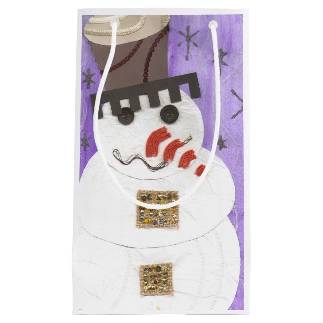 Riesige Schneemann-Geschenk-Tasche Kleine Geschenktüte (Vorderseite)