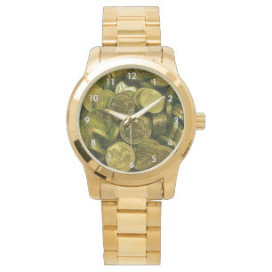 Riesige Schokoladenschicht gefüllt mit Goldmünzen Armbanduhr