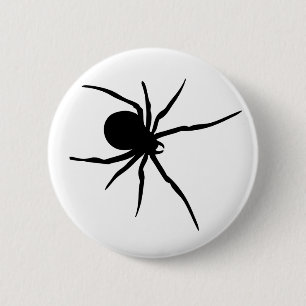 Riesige schwarze Spinne Button