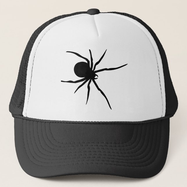 Riesige schwarze Spinne Truckerkappe (Vorderseite)
