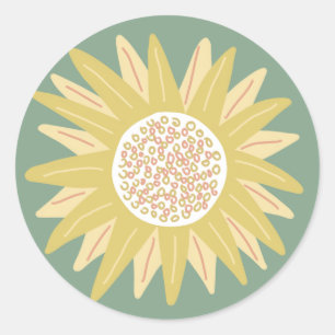 Riesige Sonnenblume Runder Aufkleber