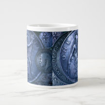 Riesige Tasse mit Münzen-Kunst-Dekor