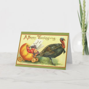 Riesige Truthahn-Vintage-Thanksgiving-Kunstkarten Feiertagskarte