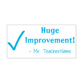 "Riesige Verbesserung!" + Tutor-Name Rubber-Briefm Permastempel