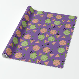 Riesige Wassermelone und Schnitte Kunstmuster Geschenkpapier