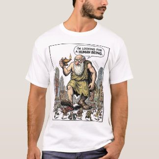 Riesiger Diogenes auf der Suche nach einem menschl T-Shirt
