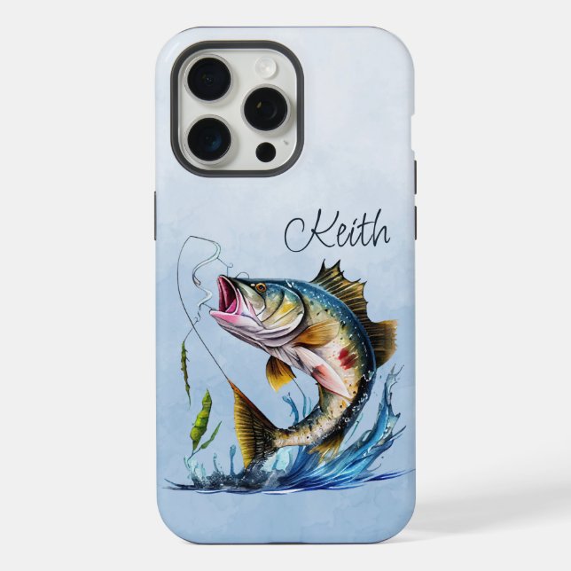 Riesiger Fisch aus dem Wasser iPhone 15 Pro Max Hülle (Rückseite)
