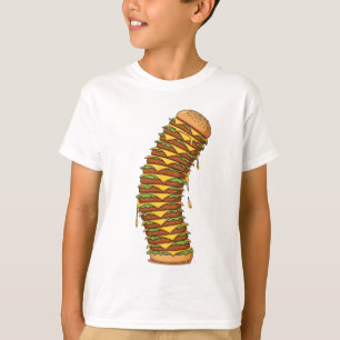 Riesiger gestapelter Cheeseburger für Kinder T-Shirt