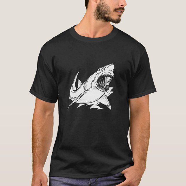 Riesiger Hai Bite Deep Sea Creature - Funny Ocean T-Shirt (Vorderseite)