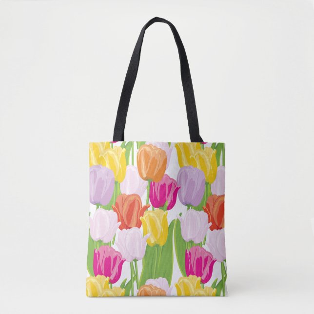 Riesiger Mehrfarbentulpe-Druck Tasche (Vorderseite)