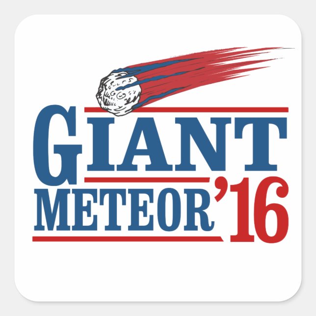 Riesiger Meteor 2016 Quadratischer Aufkleber (Vorderseite)
