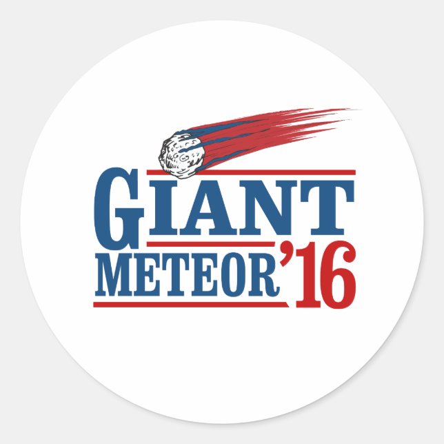 Riesiger Meteor 2016 Runder Aufkleber (Vorderseite)