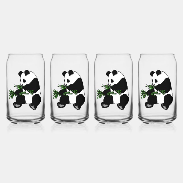 Riesiger Panda isst Bambus Dosenglas (Vorderseite)