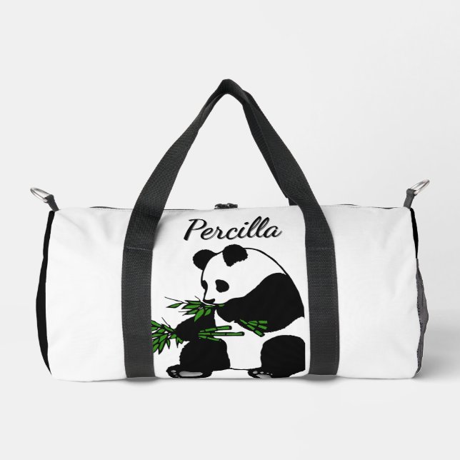 Riesiger Panda isst Bambus Name   Duffle Bag (Vorderseite)