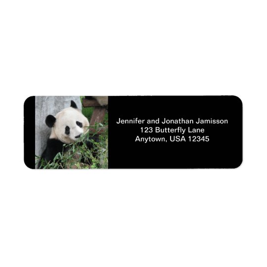 Riesiger Panda, schwarzer Rücksendeetiketten