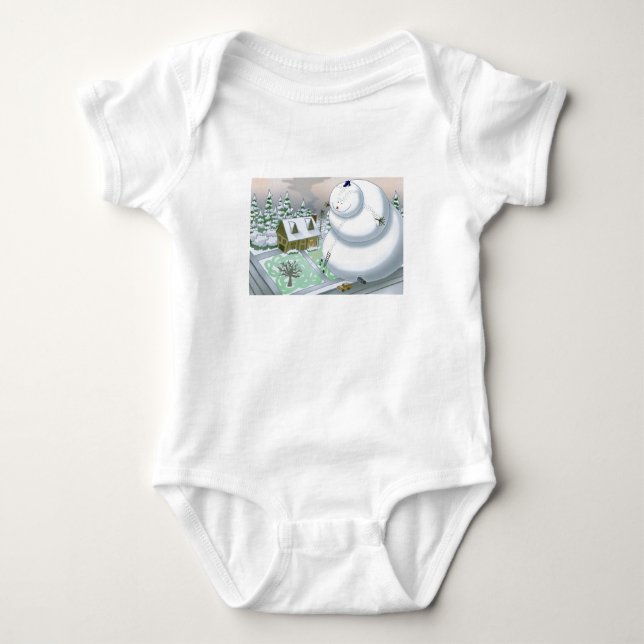 Riesiger Schneemann Baby Strampler (Vorderseite)
