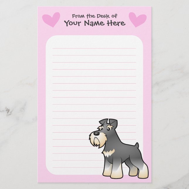 Riesiger/Standard-/Miniaturschnauzer-Liebe Briefpapier (Vorderseite)