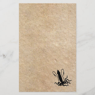 Riesiger Tintenfisch auf altem Pergament Briefpapier