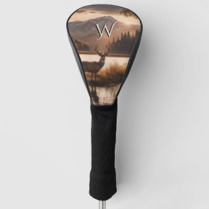 Riesiges geplündertes Hirsch am Bergsee Initial Golf Headcover