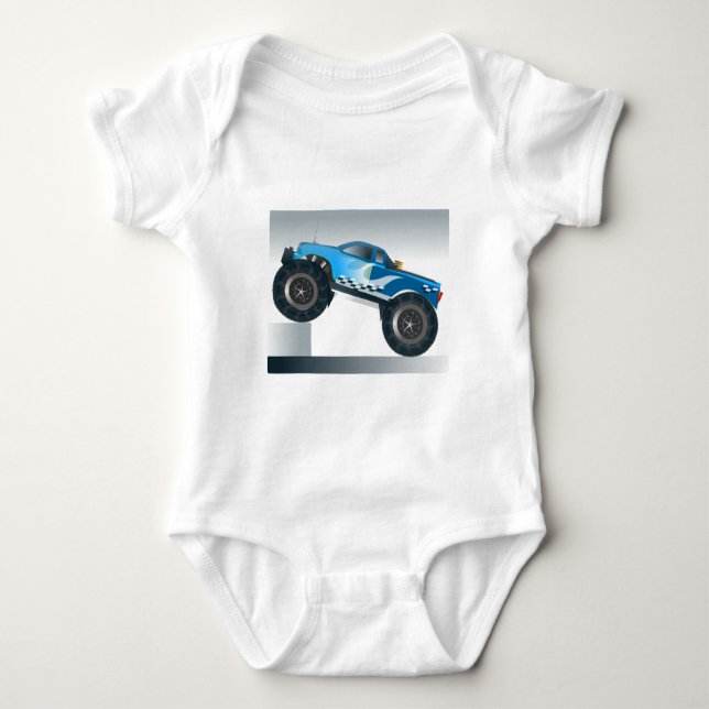 Riesiges Monster Truck Speedway-Lover Design Baby Strampler (Vorderseite)