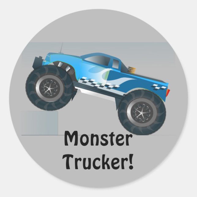 Riesiges Monster Truck Speedway-Lover Design Runder Aufkleber (Vorderseite)