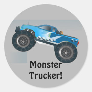 Riesiges Monster Truck Speedway-Lover Design Runder Aufkleber