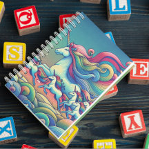 Riesiges Regenbogen-Einhorn-Fantasie-Notizbuch