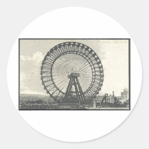 Riesiges Riesenrad LONDON Runder Aufkleber