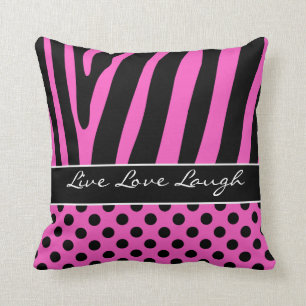 Riesiges rosa schwarzes kissen