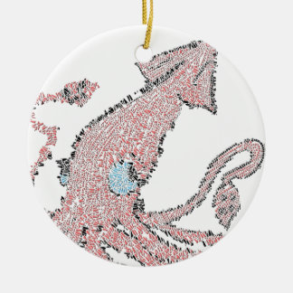 Riesiges rosa Tintenfischmosaik Keramik Ornament