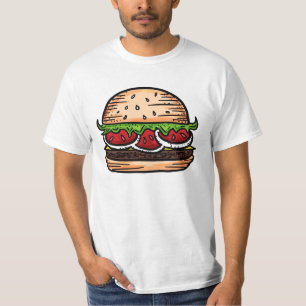 Riesiges Schnellimbiss-Spaßwertt-stück des Burge T-Shirt