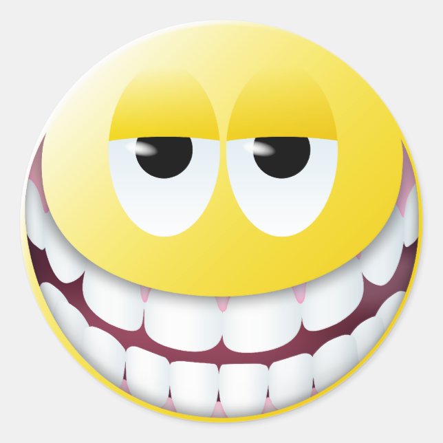 Riesiges Smile Face Runder Aufkleber (Vorderseite)