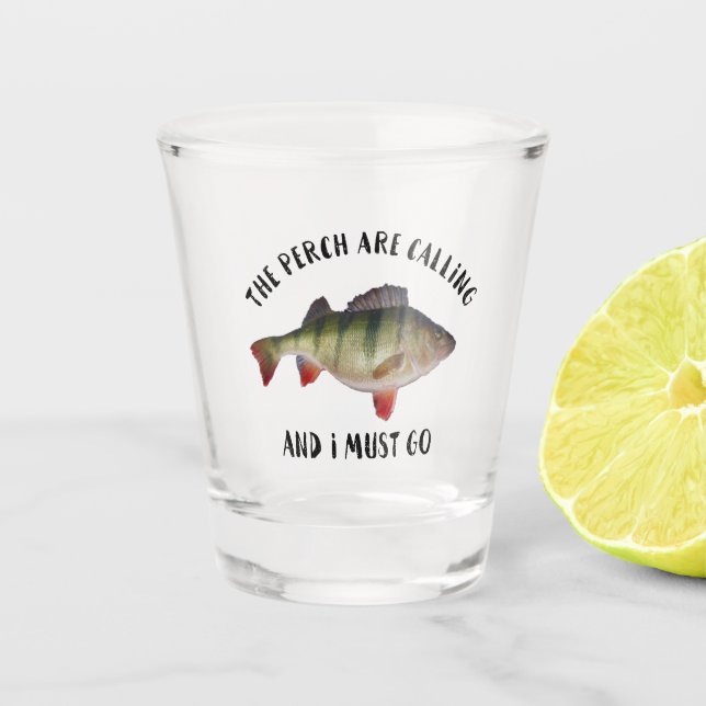 Riesiges Stangen-Fischen trägt der Hobby-Männer Schnapsglas (Vorderseite)