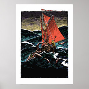 Riesiges Tintenfisch-Plakat Poster