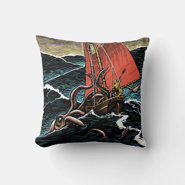 Riesiges Tintenfischthrow-Kissen Kissen (Vorderseite)