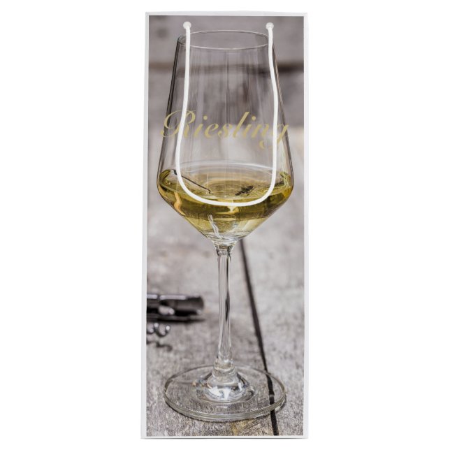 Riesling für Weißweinliebhaber Sommelier Geschenk Geschenktüte Für Weinflaschen (Vorderseite)