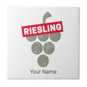 Riesling Rebe Vintage Weintrinker Trauben Design Fliese