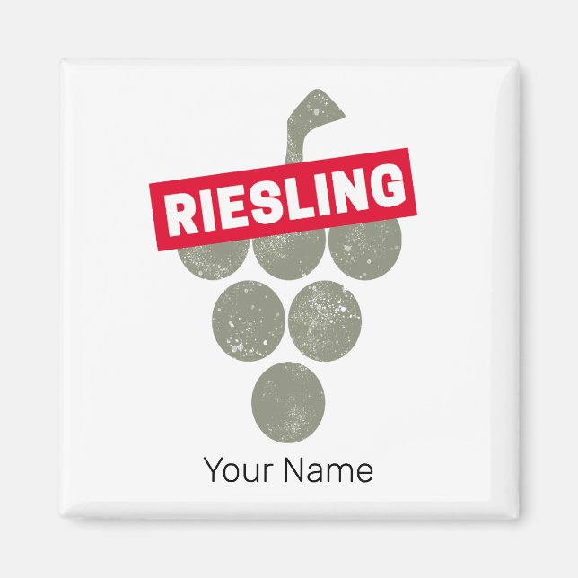 Riesling Rebe Vintage Weintrinker Trauben Design Magnet (Vorne)