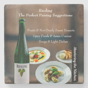 Riesling-Wein-Paarungsführer/Meister der Küche Steinuntersetzer