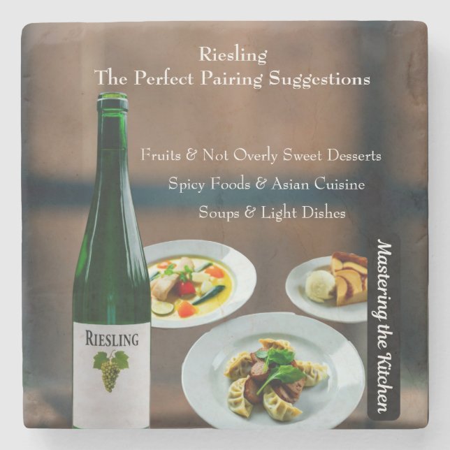 Riesling-Wein-Paarungsführer/Meister der Küche Steinuntersetzer (Vorderseite)