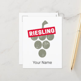 Riesling Wein Vintag Wein Drinker Traubendesign Feiertagspostkarte