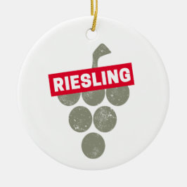 Riesling Wein Vintag Wein Drinker Traubendesign Keramik Ornament