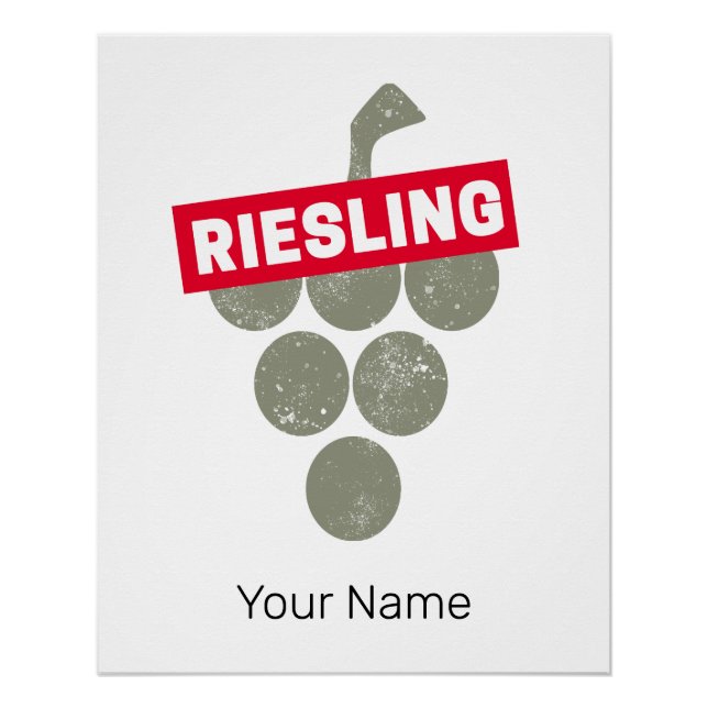 Riesling Wein Vintag Wein Drinker Traubendesign Poster (Vorderseite)