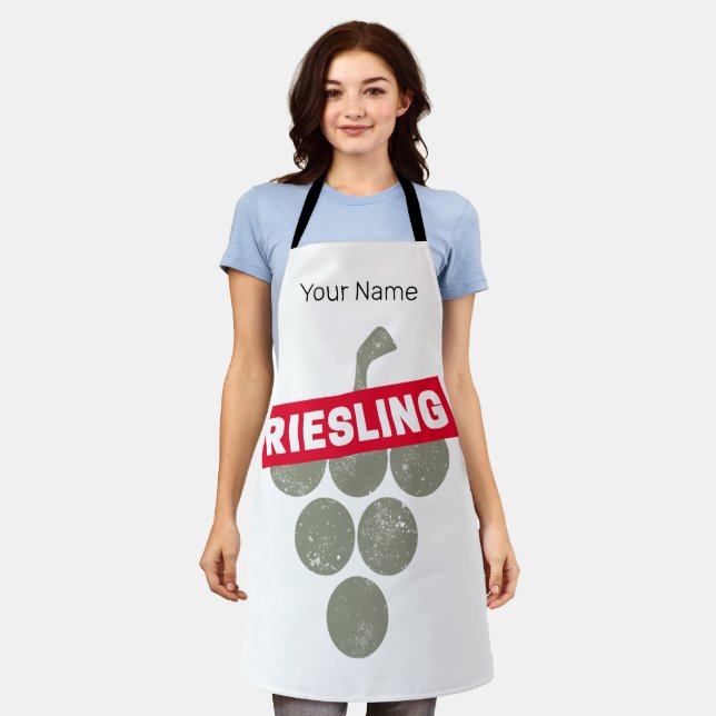 Riesling Wein Vintag Wein Drinker Traubendesign Schürze (Getragen)