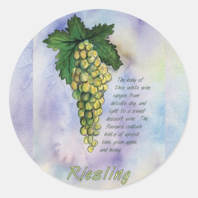 Riesling Weintrauben Aufkleber (Vorderseite)